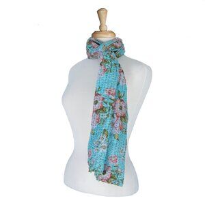 Taj Hotel Home Decor Kantha Cotton Scarve | 1-Piece | Multicolor | 18"x72"